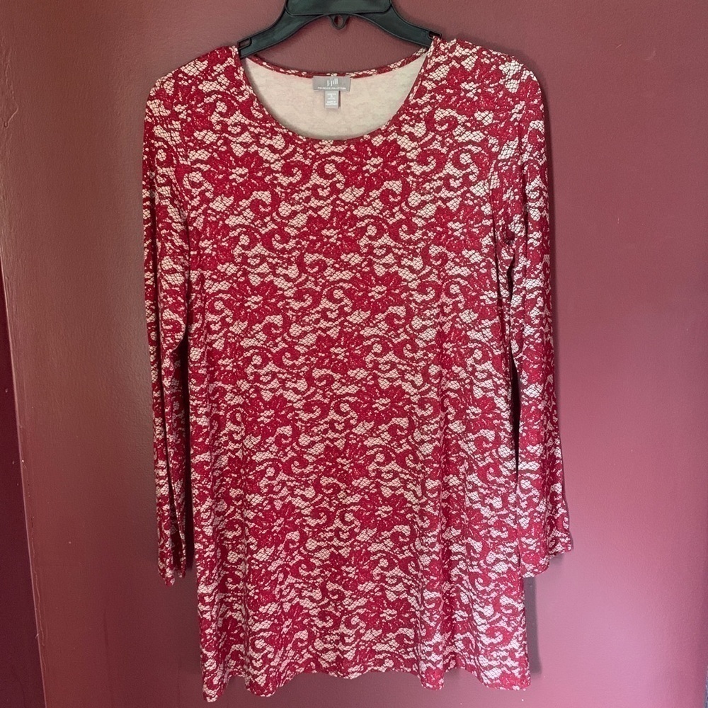 J Jill Wearever Damask Top | Petite‎ Small